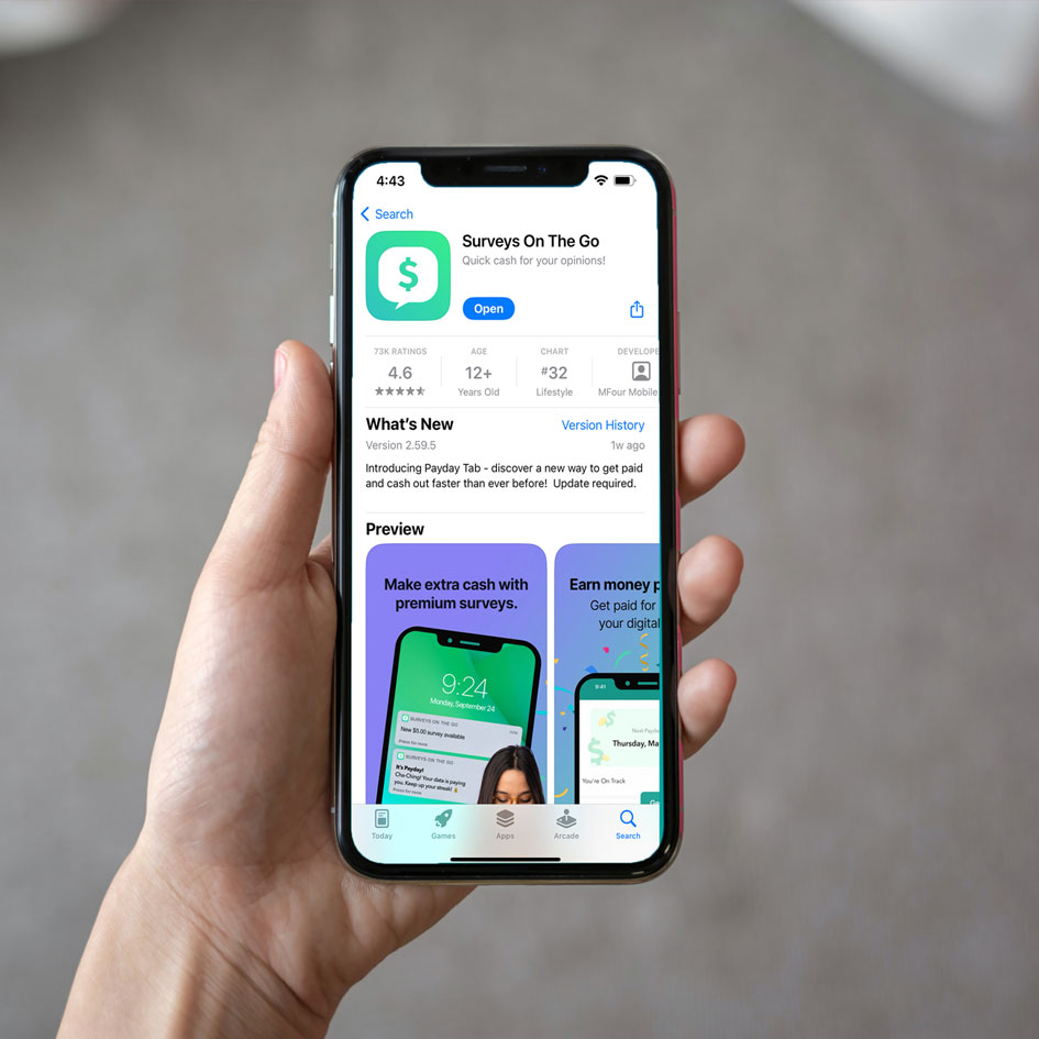 Surveys On The Go App Store Screens